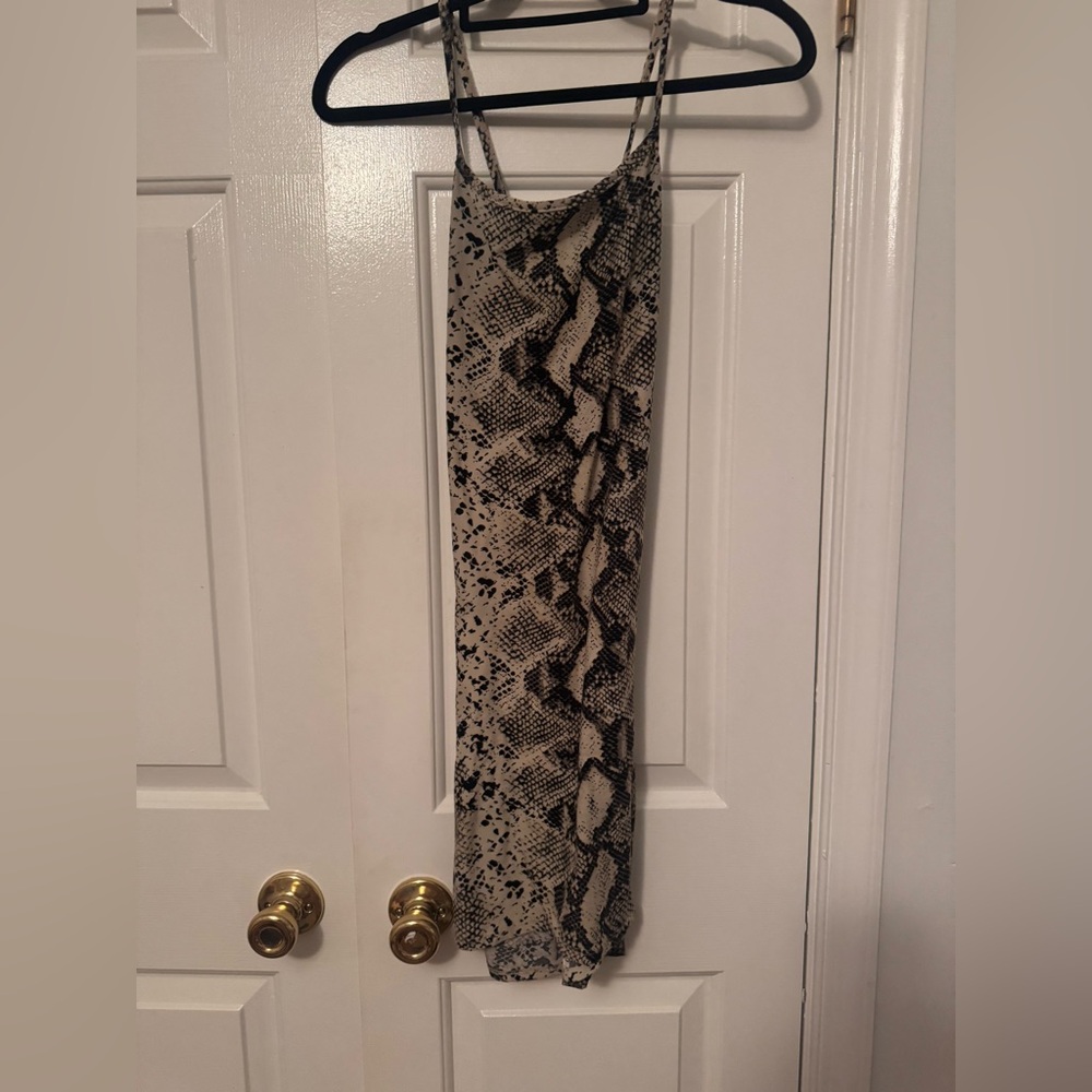 Sexy Black and Tan Reptile dress with back out